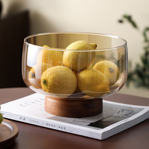 玻璃水果盘高档零食摆放盘高脚盘