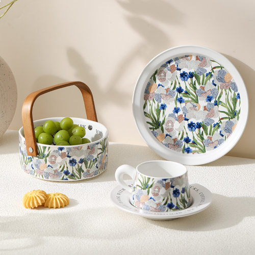 鸢尾花水果盘客厅茶几家用零食盘