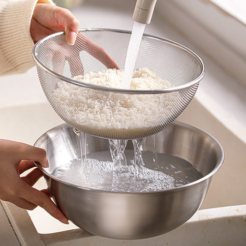 洗菜盆沥水篮洗米筛淘米盆304不锈钢厨房家用洗水果滤水淘米神器