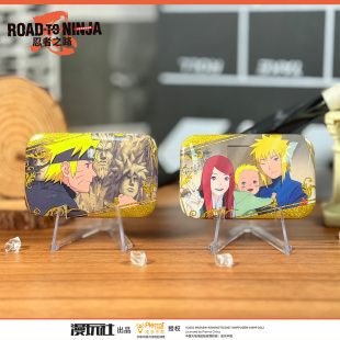 漫玩社 火影忍者剧场版：忍者之路 漩涡鸣人 水门 方形徽章 吧唧