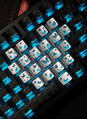 蝴蝶爱心侧刻透光键帽迈从wooting小蜜蜂EZ/EV63ROG夜魔美加狮MAD