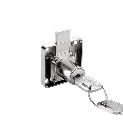 老式办公桌橱柜锁家具床头柜一锁三抽屉锁联动柜子双开门锁斜舌锁