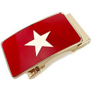 3.5CM红色自动扣扣头男士 带卡扣 皮带头高档合金腰带扣喜庆百搭裤