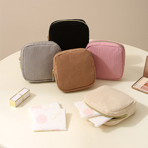 纳彩新款灯芯绒卫生巾收纳包