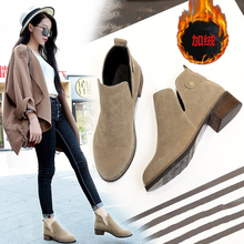 晨品2019新款短靴单靴裸靴百搭马丁靴