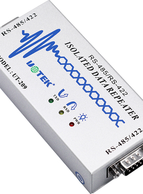 宇泰UT-209 工业级RS485/RS422转换模块485中继器信号增强带光电隔离485转422转换器有源接线端子