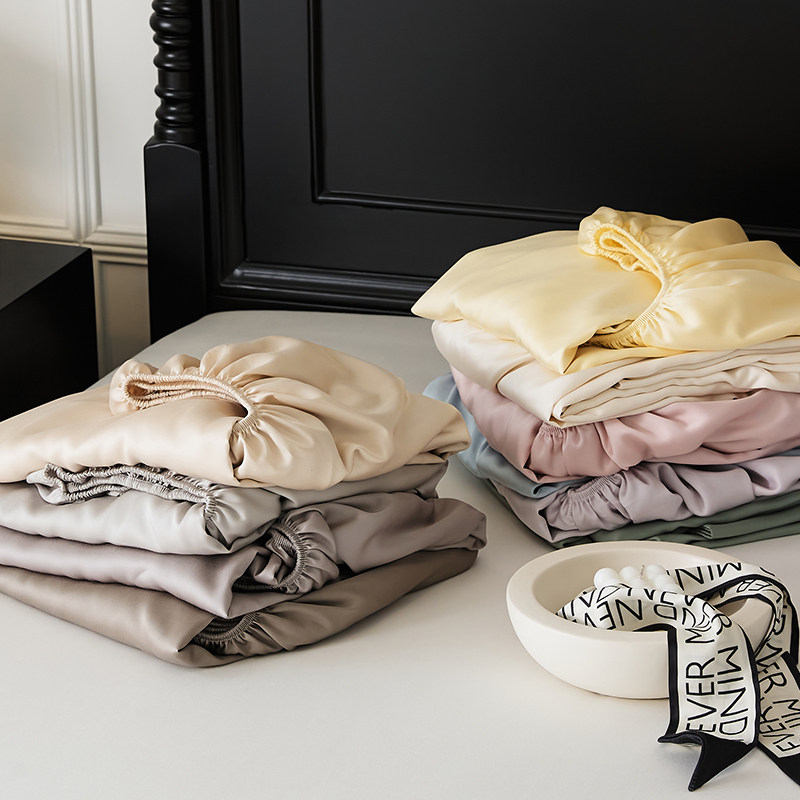 60支天丝床笠单件春夏季凉感冰丝席梦思加高床垫保护套床罩三件套