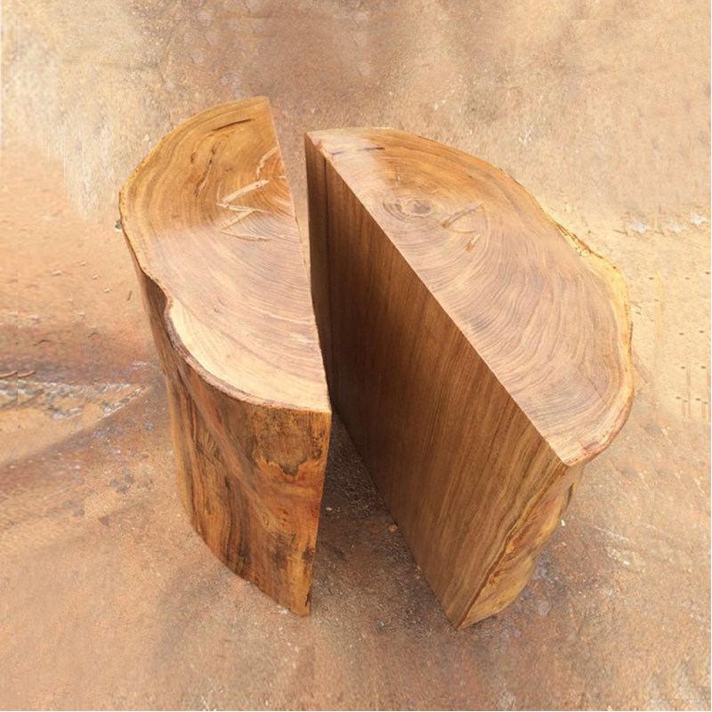 实木木墩茶盘大板底座根雕脚架半圆墩子原木花架天然圆木木头支架