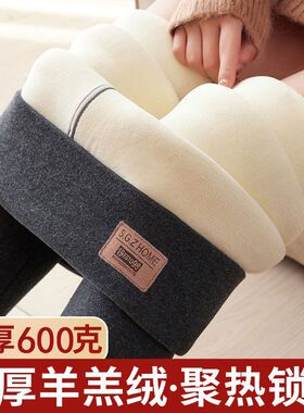 北方特厚600克羊羔绒保暖裤女冬加绒加厚外穿大码高腰超厚打底裤