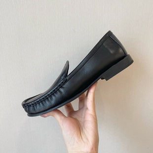 阿niu风中性英伦切尔西女鞋 莞产高货牛皮乐福鞋 黑色小皮鞋