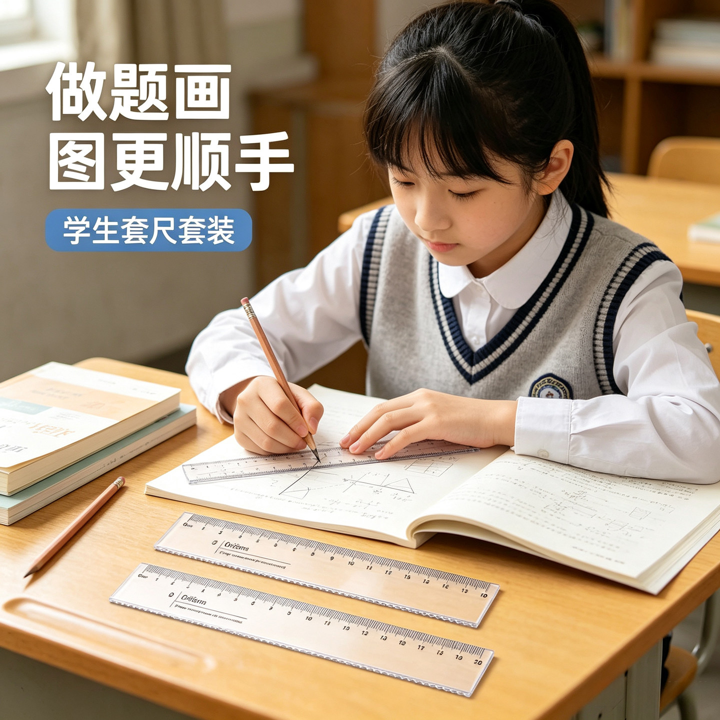 直尺子直尺子波浪线透明测量刻度