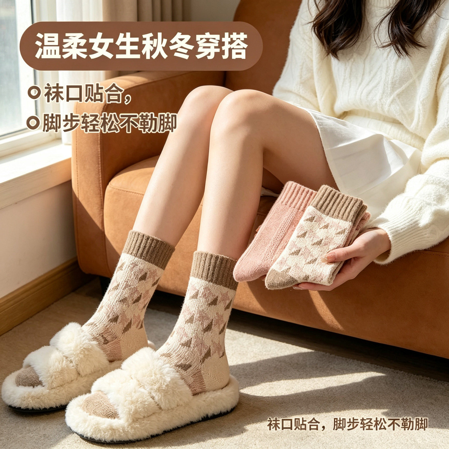 保暖加厚袜子中筒不勒脚