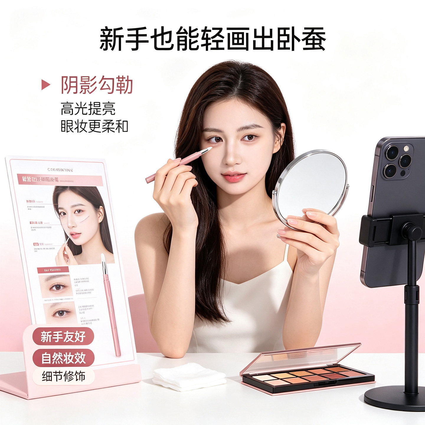 3D卧蚕笔双色双拼立体带刷