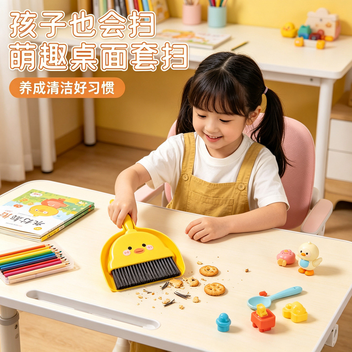 桌面迷你小扫把套装簸箕