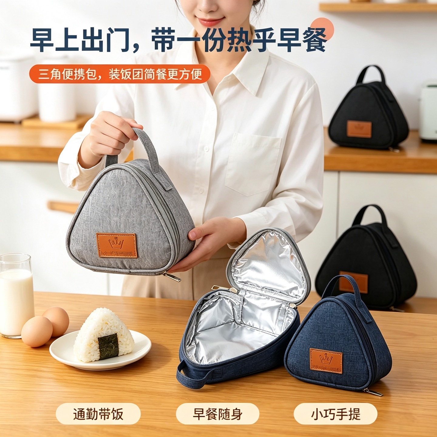 三角保温袋饭手提袋保温包