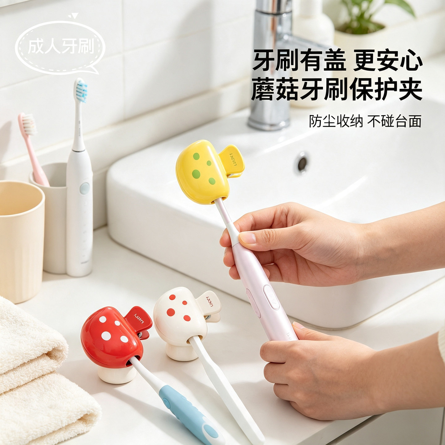 牙刷收纳夹防尘透气沥水