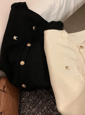 清仓捡漏~ 外贸出口秋季小香风针织开衫外套女气质高级感软糯毛衣