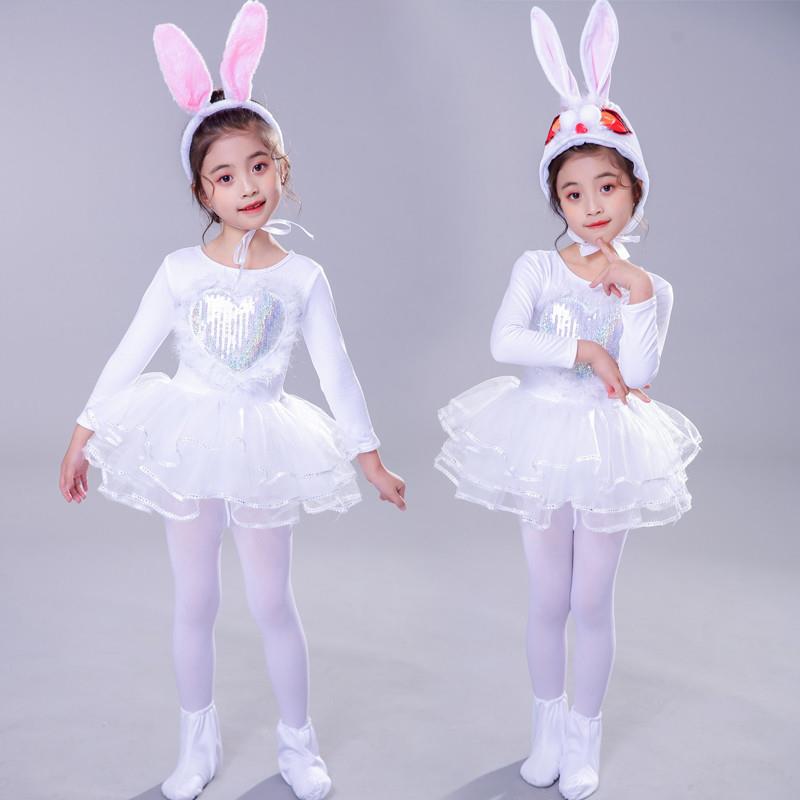 送扇子话剧儿童动物演出服小白兔衣服服装兔子舞台幼儿园卡通大灰图片