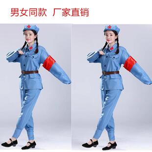 韩式成人合唱八路军红军军装男女演出服的衣服长征抗战服装绿服表