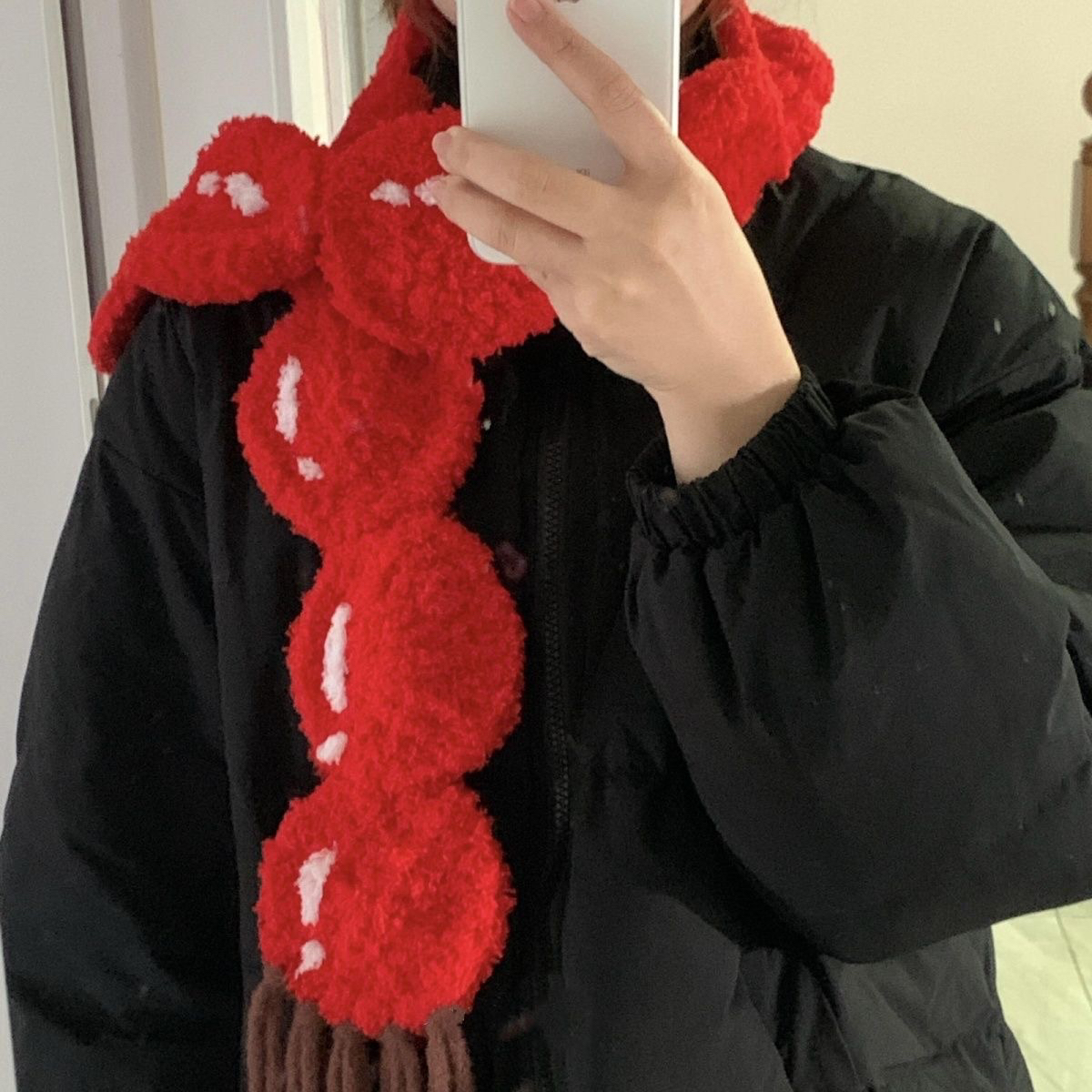 冰糖葫芦围巾绒线手工diy材料毛线钩针可爱编织围脖女友闺蜜礼物