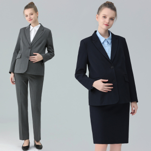 银行气质西服外套面试正装 职业装 女春秋款 套装 工作服工衣 孕妇西装