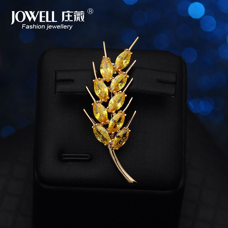 简约时尚韩版人造锆石麦穗胸针 秋冬希望收获别针气质开衫披肩扣