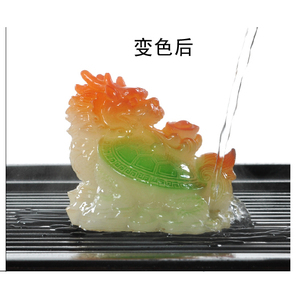 德化树脂变色茶宠玉龟摆件 功夫茶具配件紫砂精品摆件创意 茶台