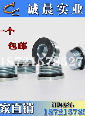 ED白钢内六角法兰面堵头螺塞ED槽型法兰面堵头管堵G1/8到G1-1/2