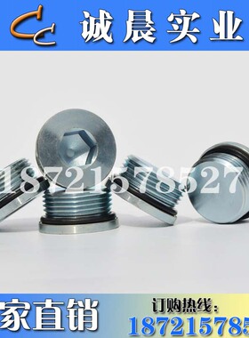 ED白钢内六角法兰面堵头 螺塞 ED槽型镀锌公制管堵M8*1到M48*2