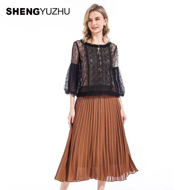 声雨竹官方旗舰店夏季新款半身裙女纯色中裙设计感小众薄款轻裙子