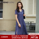 短袖 女士连衣裙商场同款 大气裙子 新款 声雨竹官方旗舰店2024年夏季