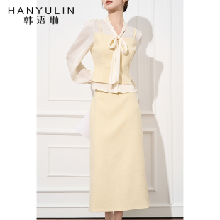 女春春季 法式 女2026新款 衬衫 设计个小众小香风假两件上衣 气质长袖