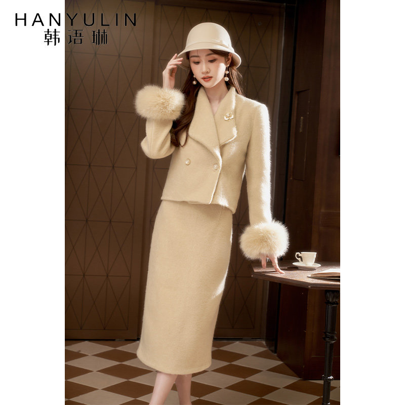 春装搭配一整套套装女高级感2025新款春季款毛呢外套半身裙两件套,女装/女士精品,时尚套装,淘宝优惠券,粉丝福利购,淘宝优惠卷