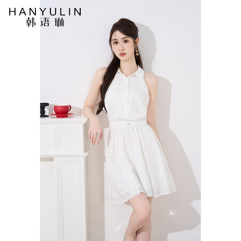法式气质白色连衣裙女韩语琳短裙