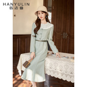 气质连衣裙2026新款 修身 女春季 高级感收腰显瘦长袖 鱼尾裙子 款 法式