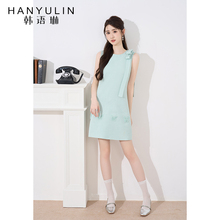 法式气质无袖连衣裙女2025新款夏季设计感小众小香风短款修身裙子