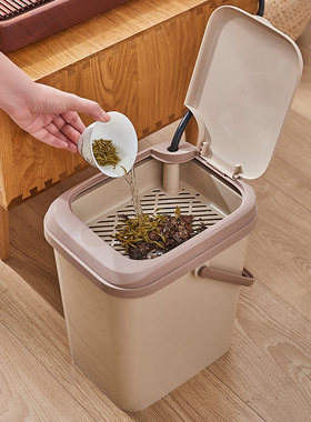 可装热水茶渣桶茶水分离垃圾桶