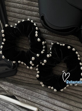 法式黑色丝绒大肠发圈高级感扎马尾韩国小众设计头饰发圈百搭发饰