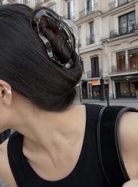 巨能抓~云朵抓夹女2024新款简约气质鲨鱼夹子高级感盘发量多头饰