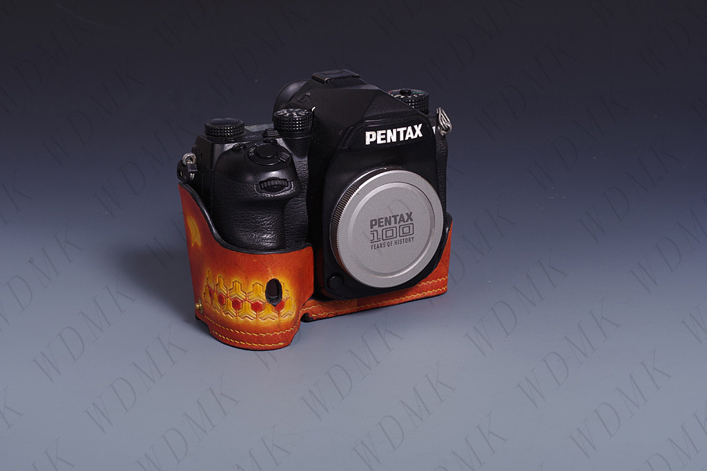 宾得相机皮套真皮纯手工制作原创设计制作PENTAX（K1 压花擦染）