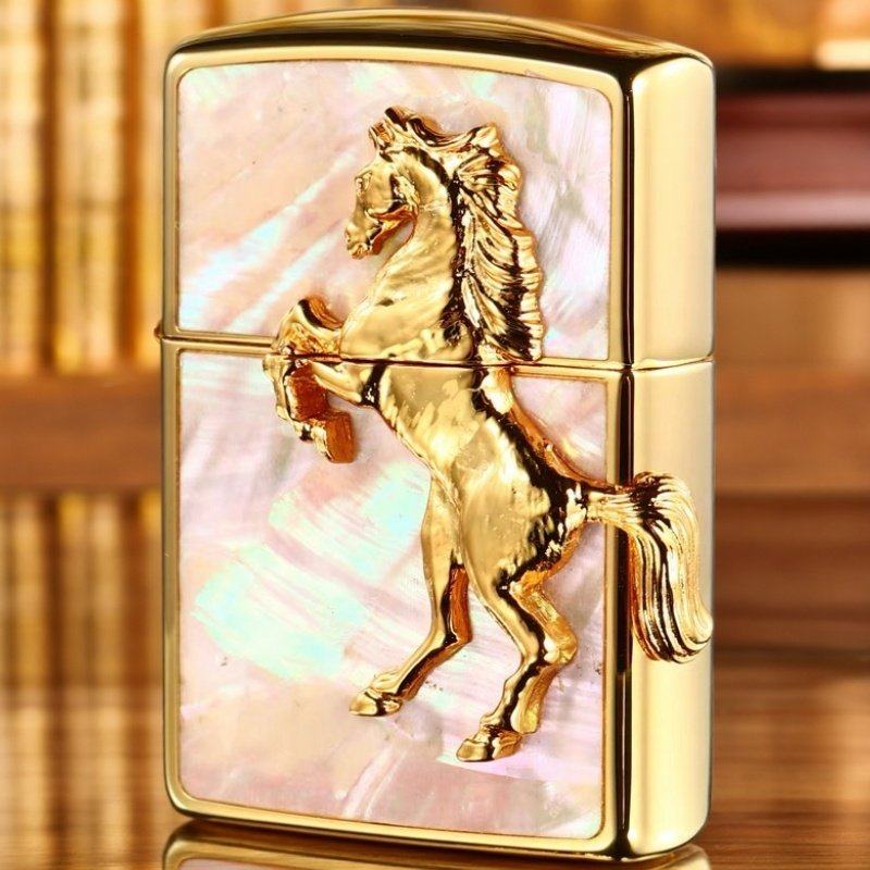 zippo打火机镶嵌贝壳彩贝贴章马到成功生肖马新年礼物送男友,ZIPPO/瑞士军刀/眼镜,ZIPPO/芝宝,淘宝优惠券,粉丝福利购,淘宝优惠卷