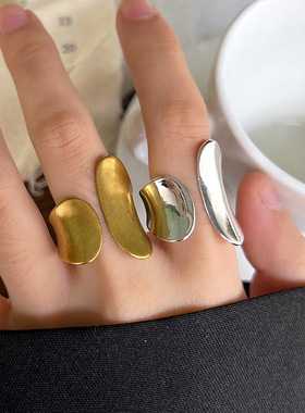 新款不对称夸张戒指925银礼物