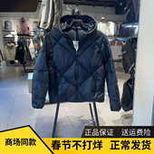 安踏羽绒服男2025冬季 连帽保暖运动休闲黑色外套152547938 新款