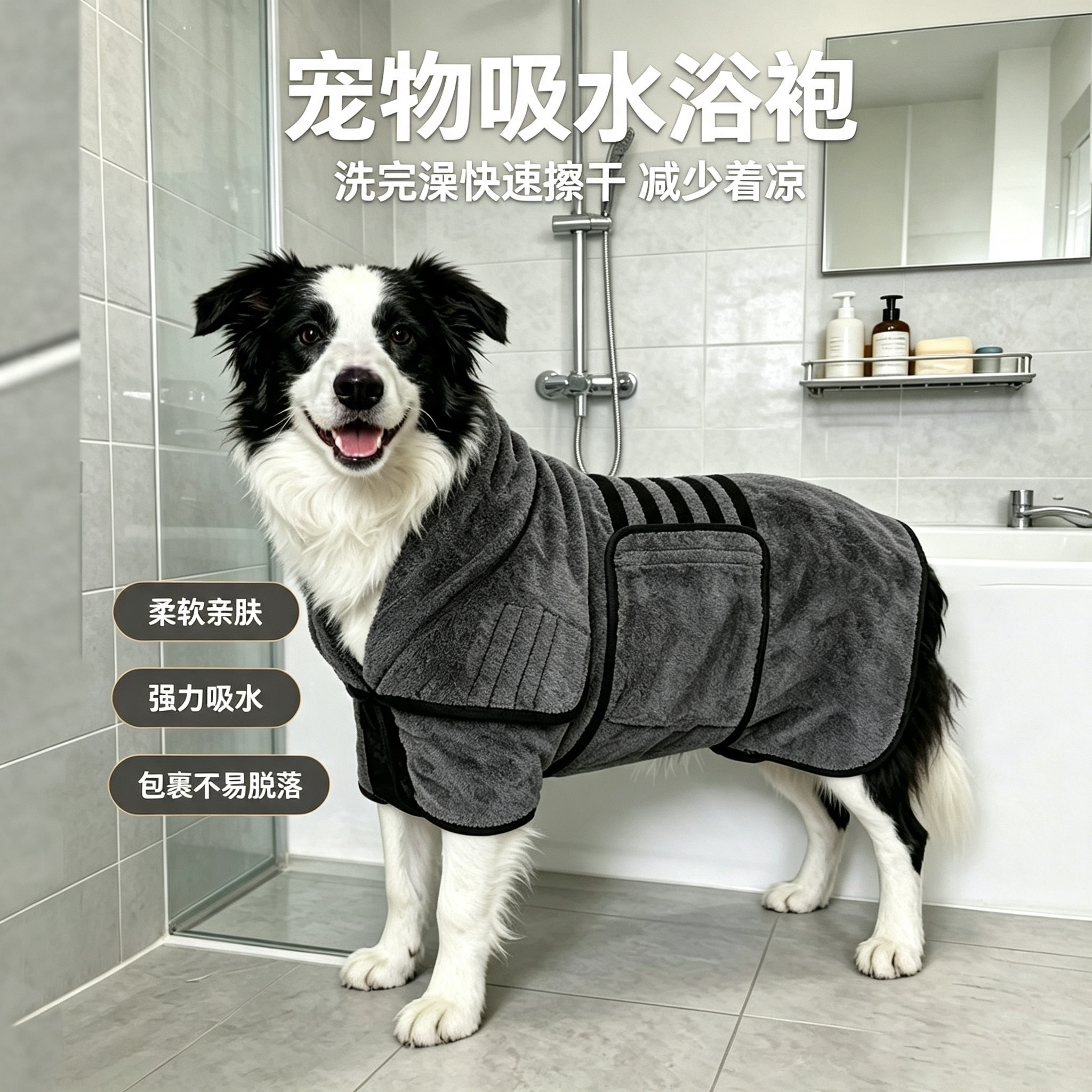 狗狗吸水毛巾浴巾服装三用