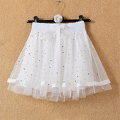 裙 蕾丝网纱a字星星亮片高腰短裙蓬蓬裙裤 半身裙女2024春夏季 新款