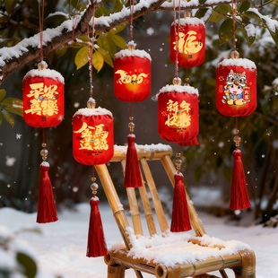 马年新年装饰挂饰小红灯笼发光树上户外室内春节过年氛围布置挂件