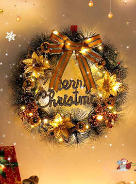 圣诞节装饰品花环christmas挂件花圈室内门挂饰场景氛围布置道具