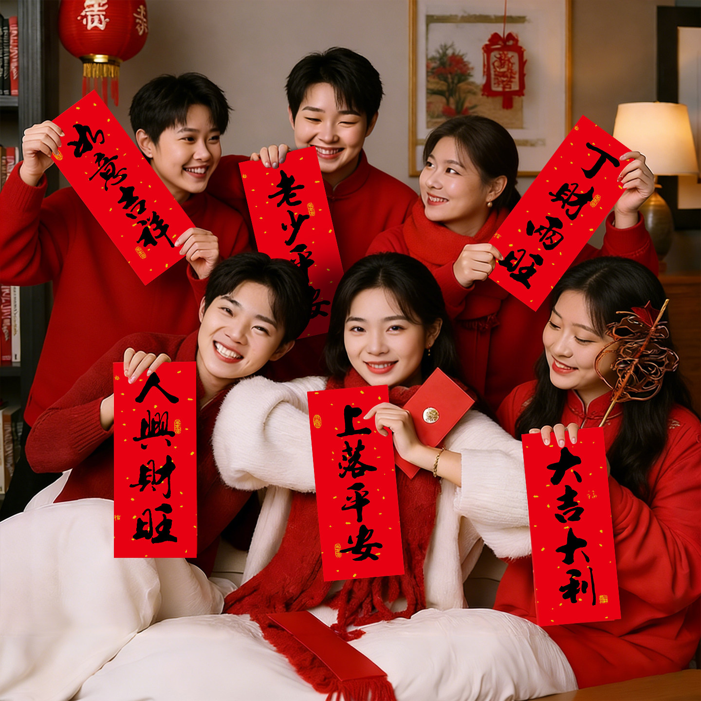 2026过年春节马年春联四字挥春门贴装饰春纸新款门贴新年挥春对联,特色手工艺,剪纸,淘宝优惠券,粉丝福利购,淘宝优惠卷