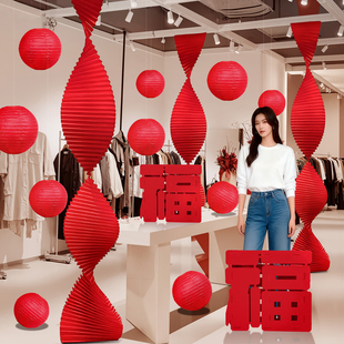 2026新年装饰品大型美陈商场服装店春节节日气氛布置网红打卡拍照