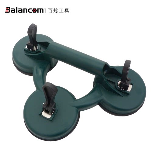 BALANCOM百炼工具汽车挡风玻璃三头塑料真空吸盘 手动真空拉拔器